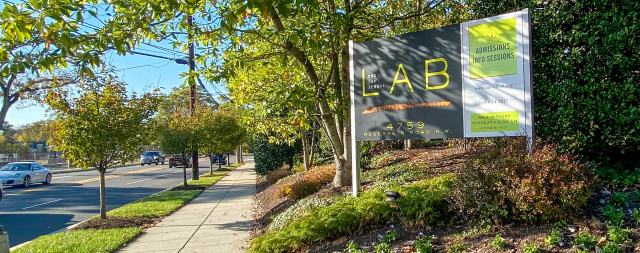 Lab sign in front of entrance for The Lab School