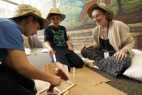 Students Building Cabins